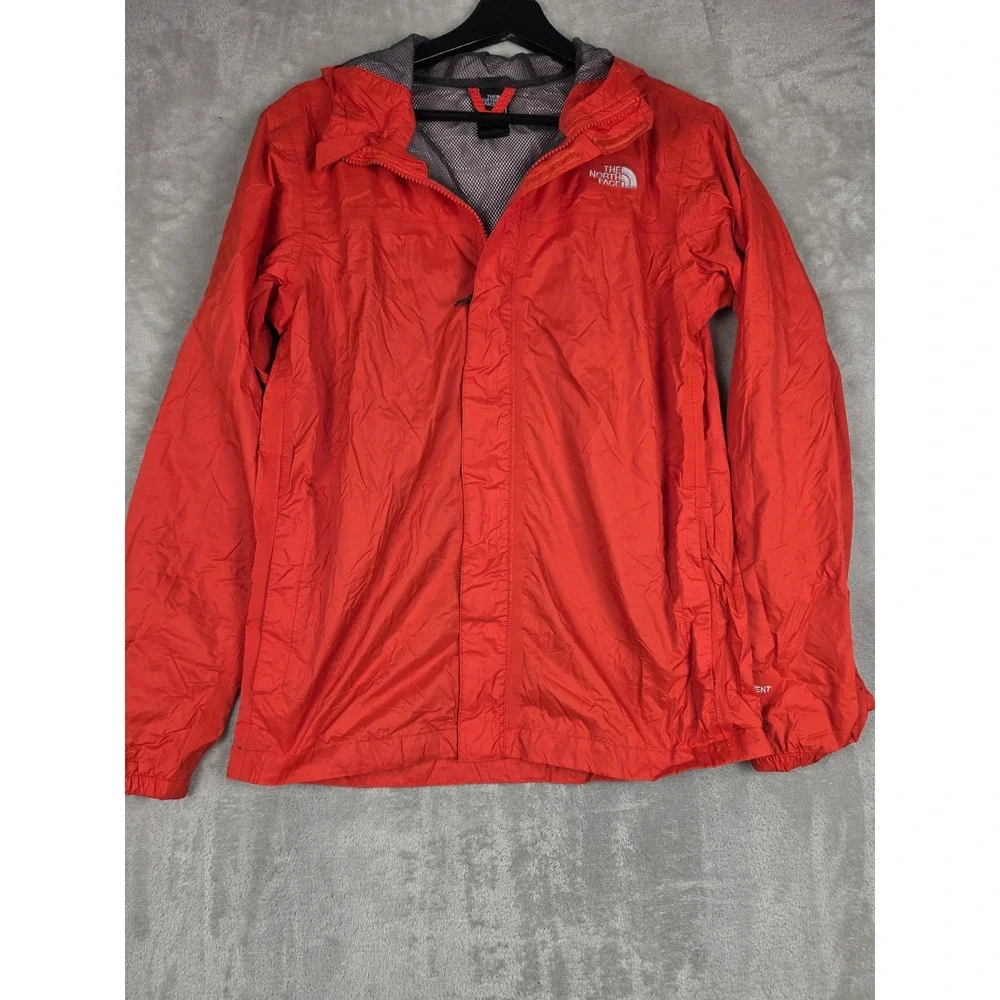 The North Face HyVent Rain Jacket Kids XL 18/20 Red Hooded Mesh Lined Coat